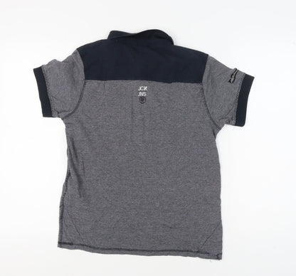 Jack & Jones Men's Grey S Striped Polo Shirt