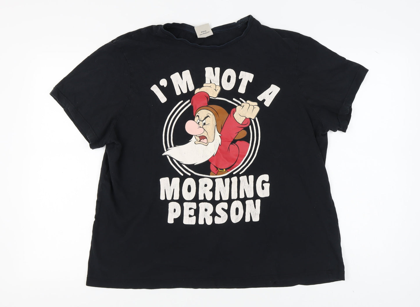 Disney Women's Black XL Dwarfs T-Shirt Pyjama Top