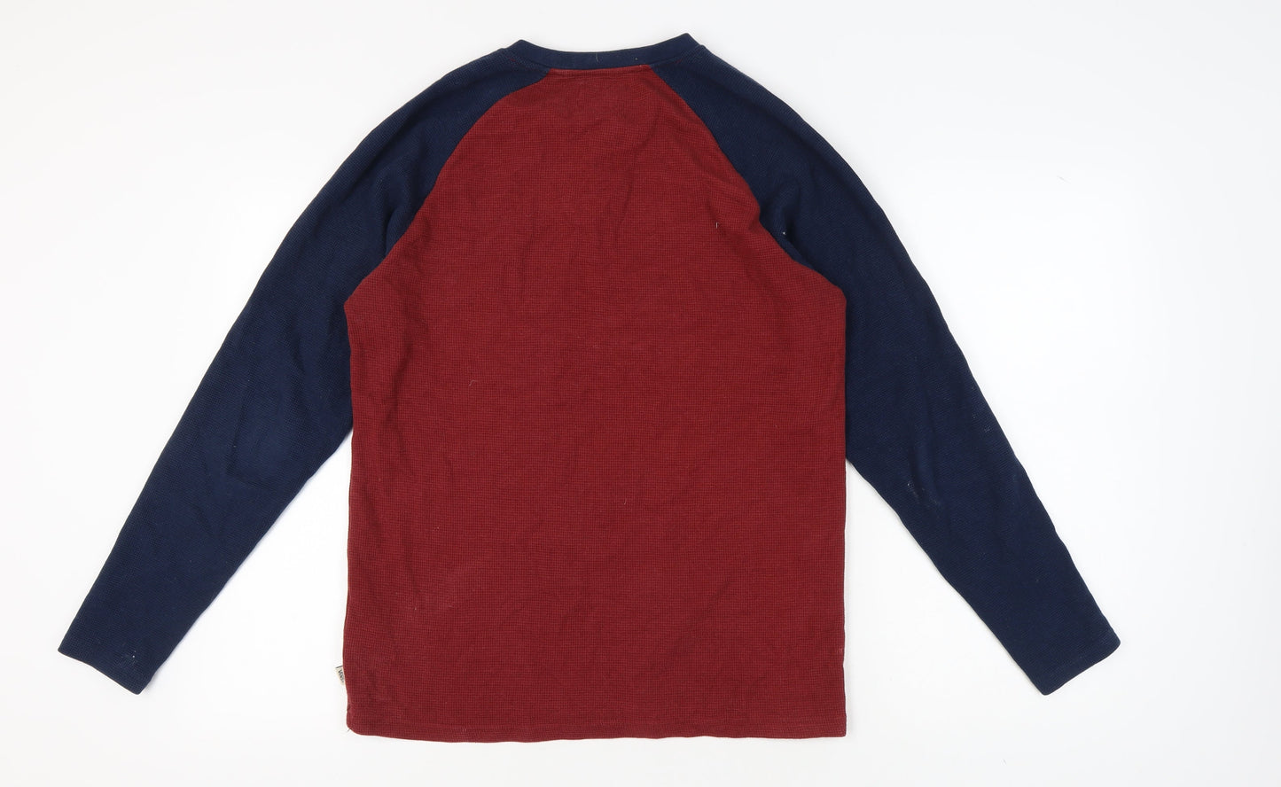 Vans Men's Red Henley Long Sleeve T-Shirt M