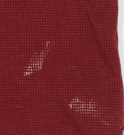 Vans Men's Red Henley Long Sleeve T-Shirt M