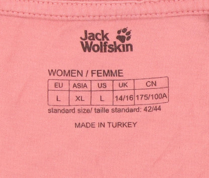 Jack Wolfskin Women's Pink T-Shirt, Size L, Casual