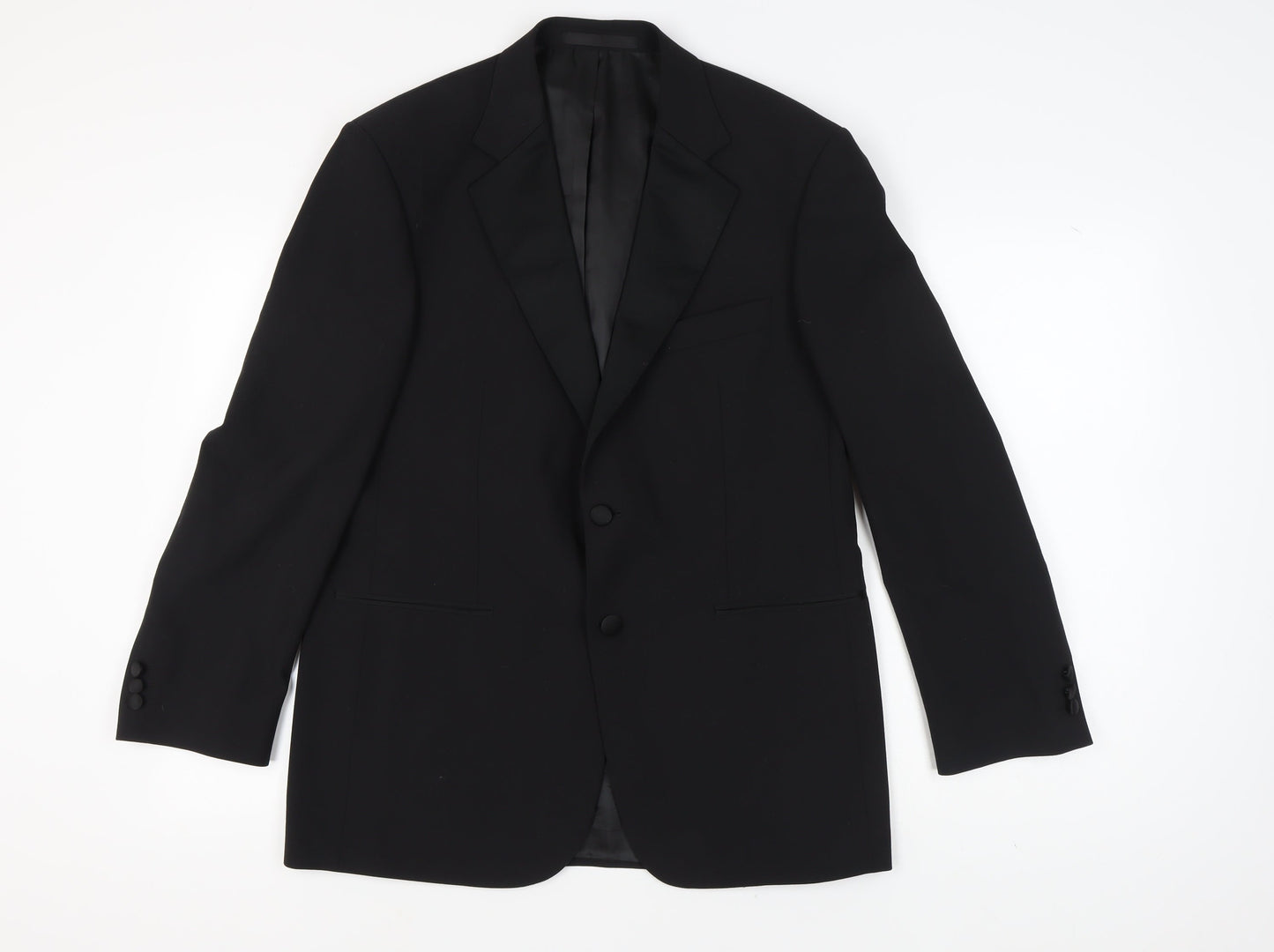 Mens UK Size 40 Marks and Spencer Regular Black Suit Tuxedo