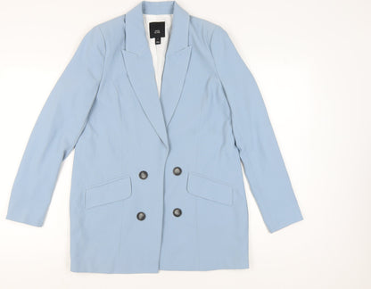 River Island Women's Blue Blazer UK 8 Double-Breasted