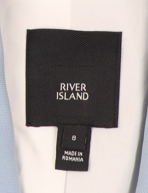 River Island Women's Blue Blazer UK 8 Double-Breasted