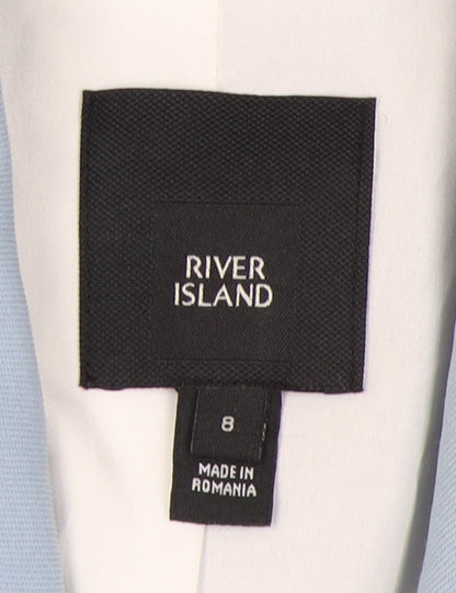 River Island Women's Blue Blazer UK 8 Double-Breasted