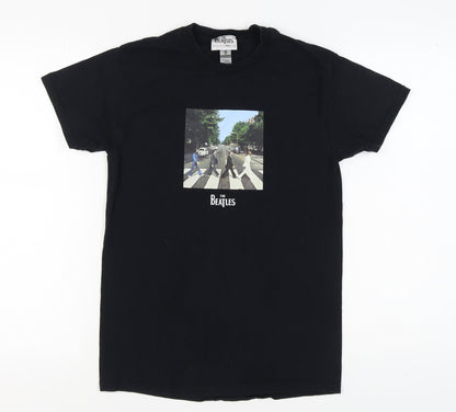 Unisex Adults UK Size S The Beatles Black Basic T-Shirt