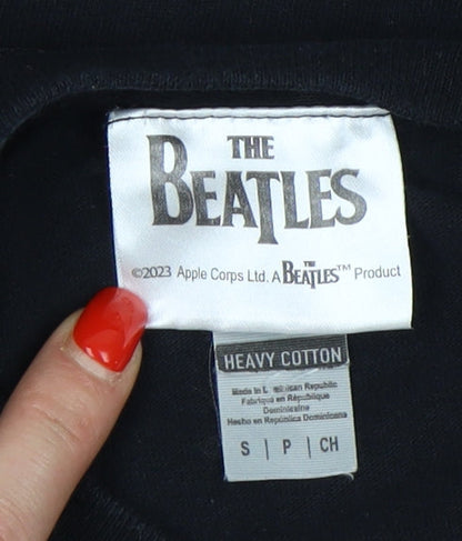 Unisex Adults UK Size S The Beatles Black Basic T-Shirt