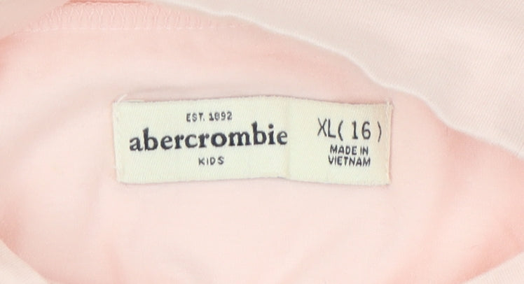 Abercrombie Kids Girls Pink XL Mock Neck 3/4 Sleeve Top