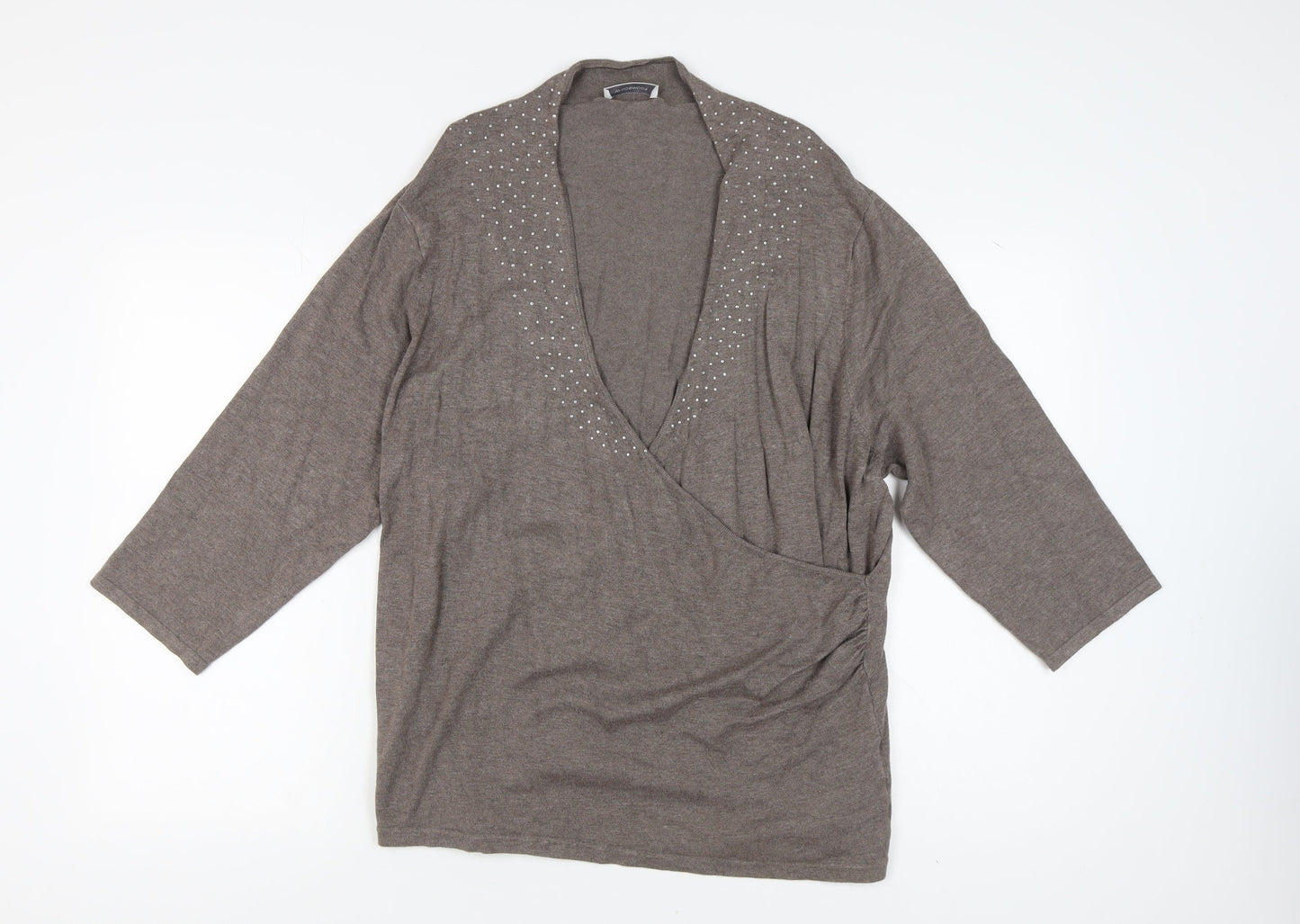 Womens UK Size XL Windsmoor Brown Wrap Jumper