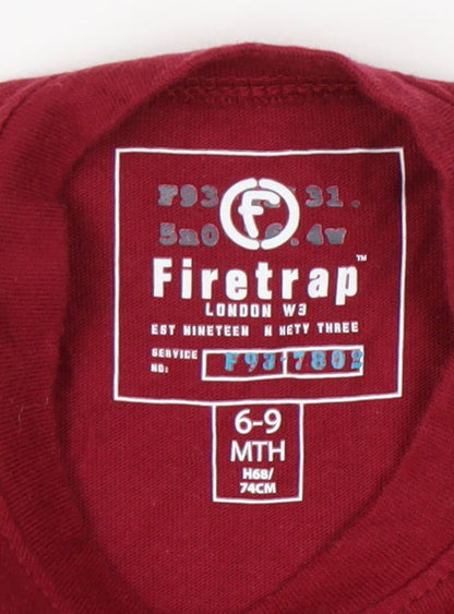 Firetrap Unisex Baby Red T-Shirt 6-9 Months