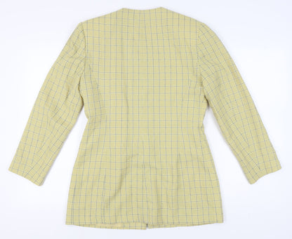 Jacques Vert Women's Yellow Blazer, Size 12, Check Pattern