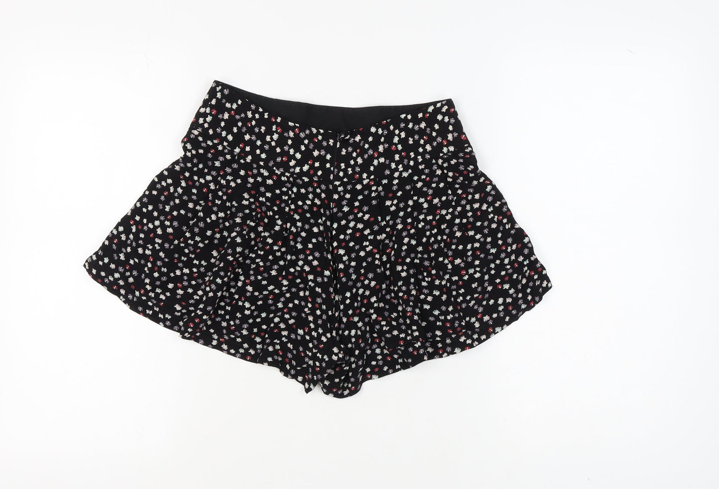 River Island Women's Black Floral Culotte Shorts Size 8