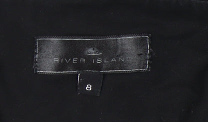 River Island Women's Black Floral Culotte Shorts Size 8