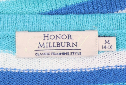 Honor Millburn Women's Blue Striped Pullover Jumper M