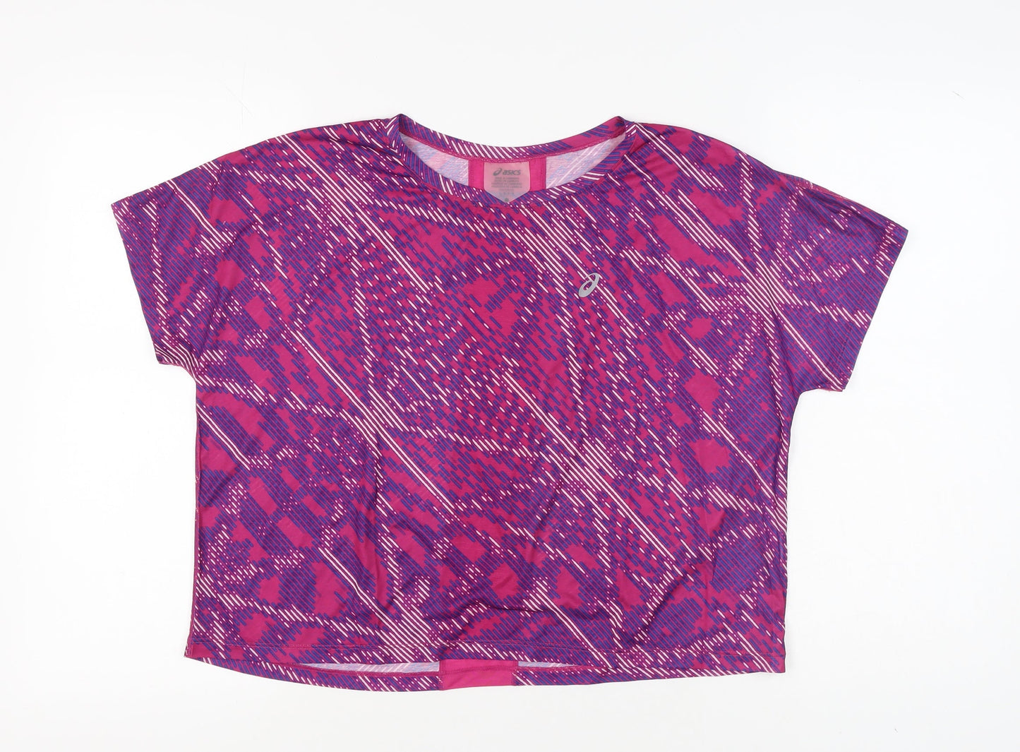 Asics Women's Pink Purple Reflective T-Shirt Size L