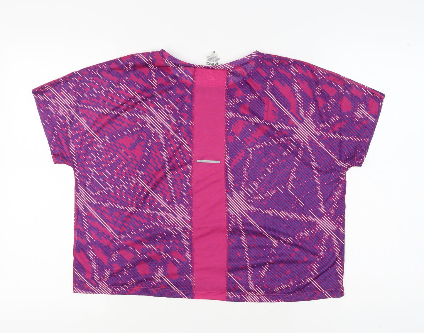Asics Women's Pink Purple Reflective T-Shirt Size L