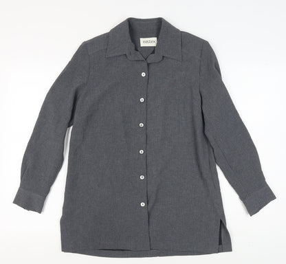 Womens UK Size 10 Eastex Grey Basic Button-Up