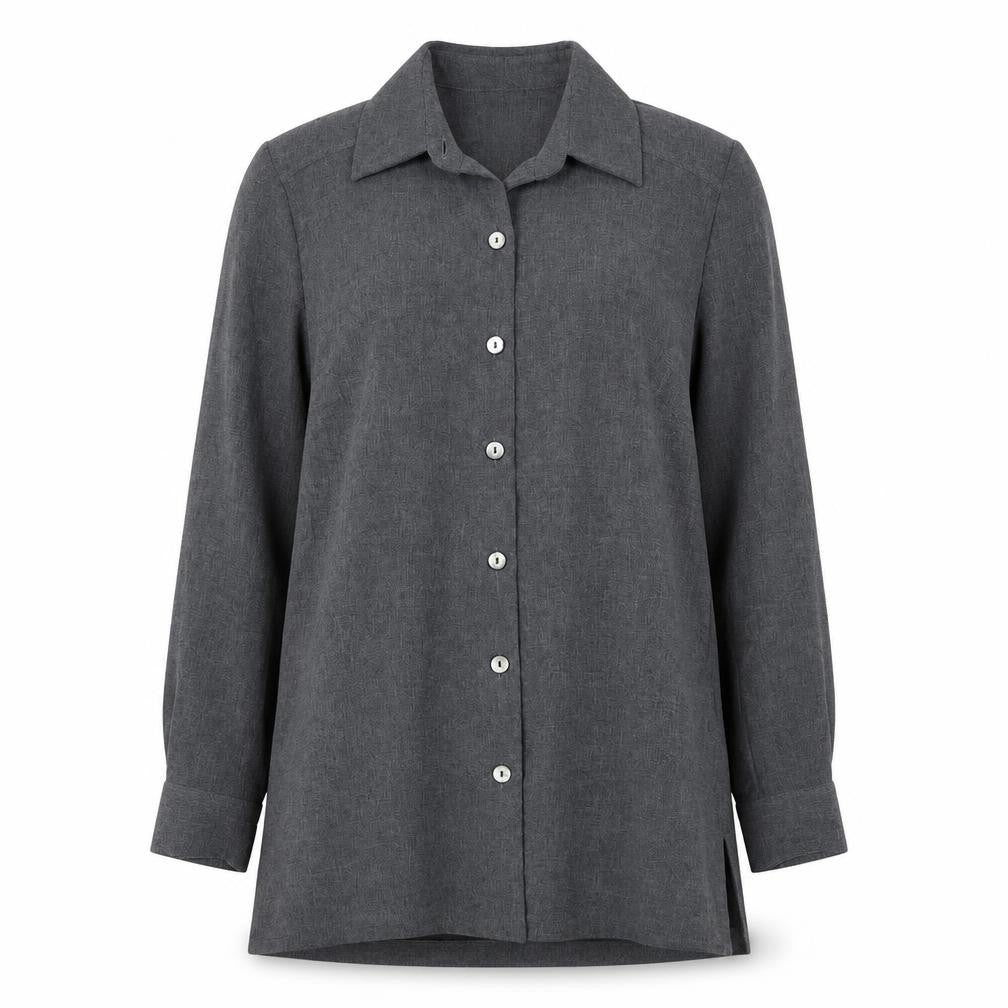 Womens UK Size 10 Eastex Grey Basic Button-Up