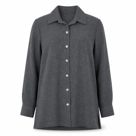 Womens UK Size 10 Eastex Grey Basic Button-Up