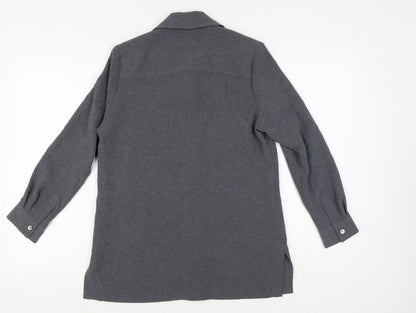 Womens UK Size 10 Eastex Grey Basic Button-Up
