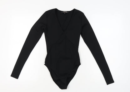 Firetrap Women's Black Bodysuit XS V-Neck Long Sleeve