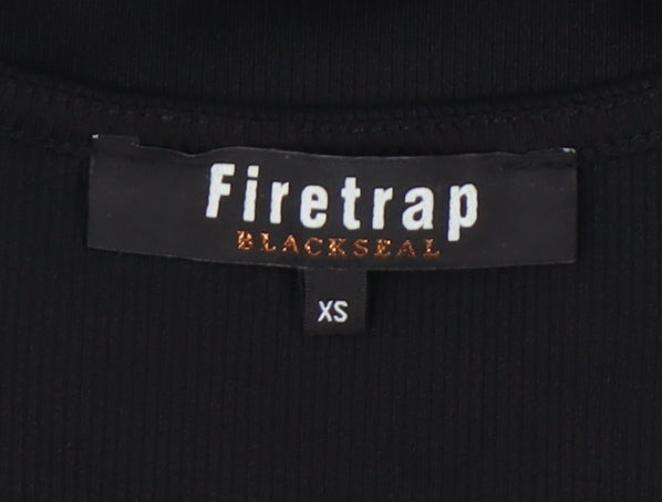 Firetrap Women's Black Bodysuit XS V-Neck Long Sleeve