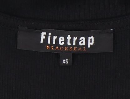 Firetrap Women's Black Bodysuit XS V-Neck Long Sleeve