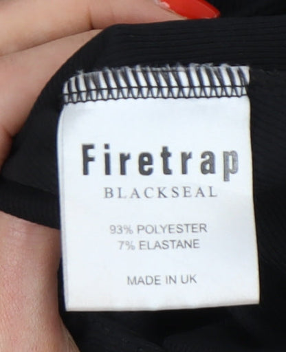 Firetrap Women's Black Bodysuit XS V-Neck Long Sleeve