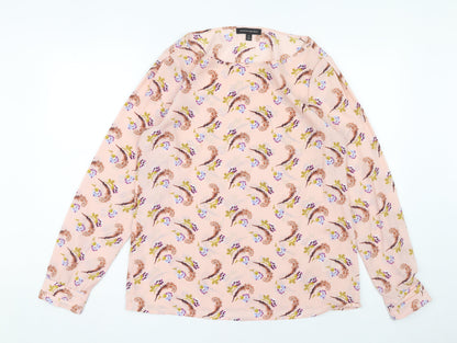 Banana Republic Women's Pink Floral Blouse, M, Spring Chic