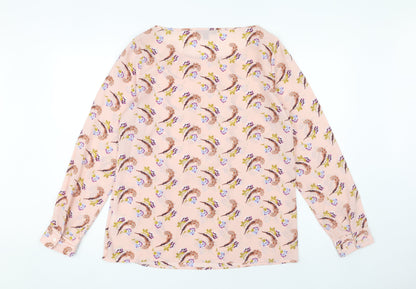 Banana Republic Women's Pink Floral Blouse, M, Spring Chic