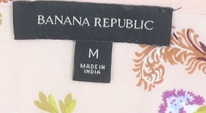 Banana Republic Women's Pink Floral Blouse, M, Spring Chic