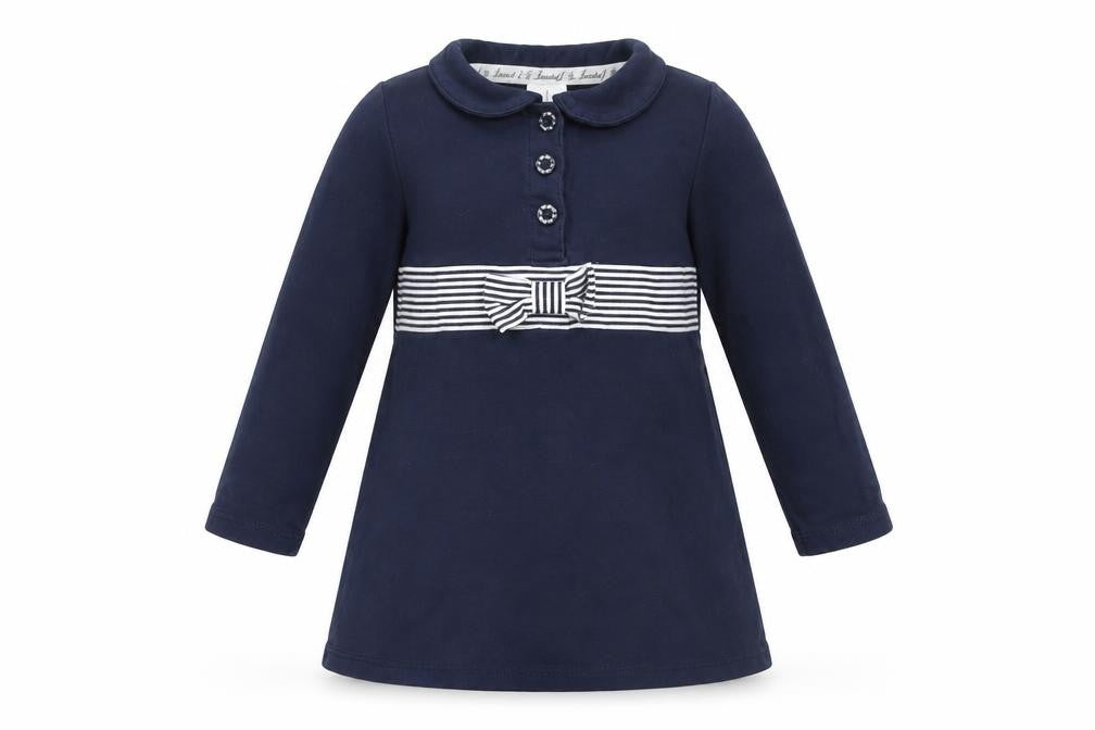 Front view of Jasper Conran girls’ blue shirt dress 18-24 months
