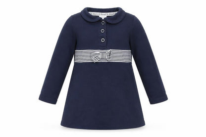Front view of Jasper Conran girls’ blue shirt dress 18-24 months