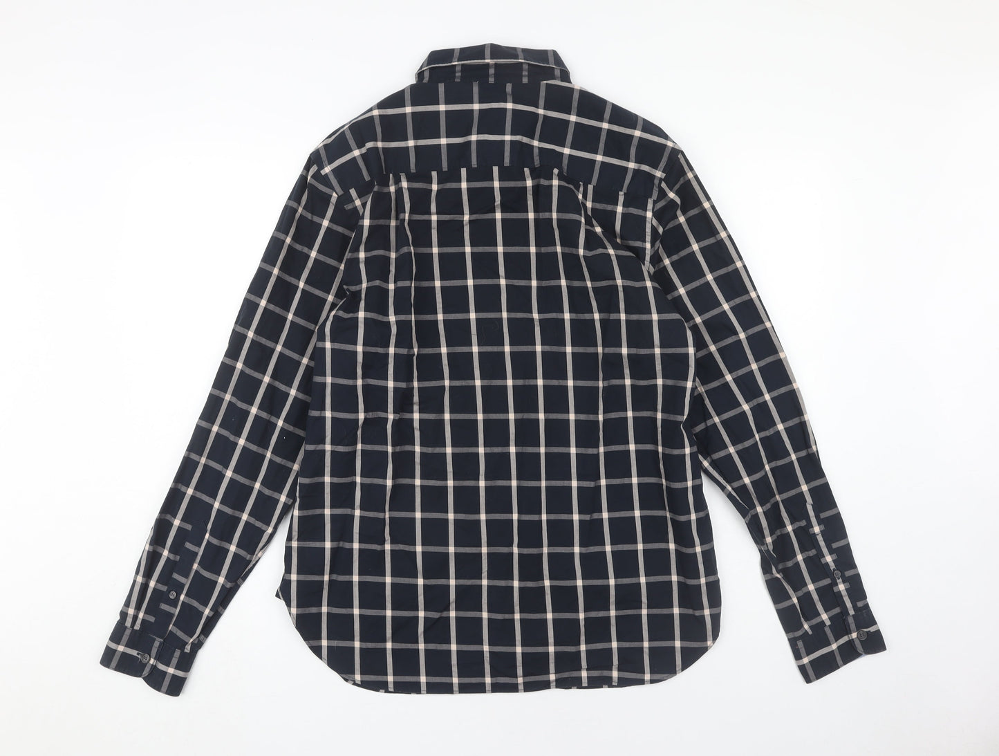 Jasper Conran Men's Blue Check Long Sleeve Shirt M