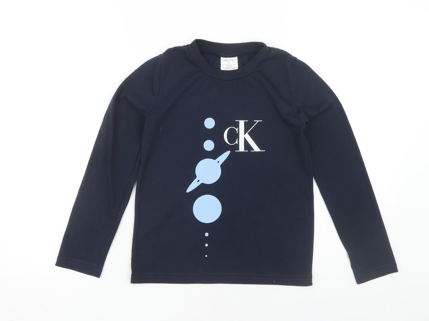 Calvin Klein Boys Blue Graphic Print Long Sleeve T-Shirt M