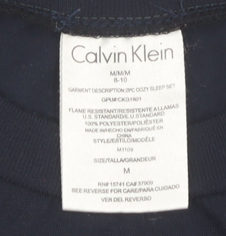 Calvin Klein Boys Blue Graphic Print Long Sleeve T-Shirt M