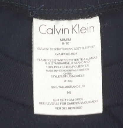 Calvin Klein Boys Blue Graphic Print Long Sleeve T-Shirt M