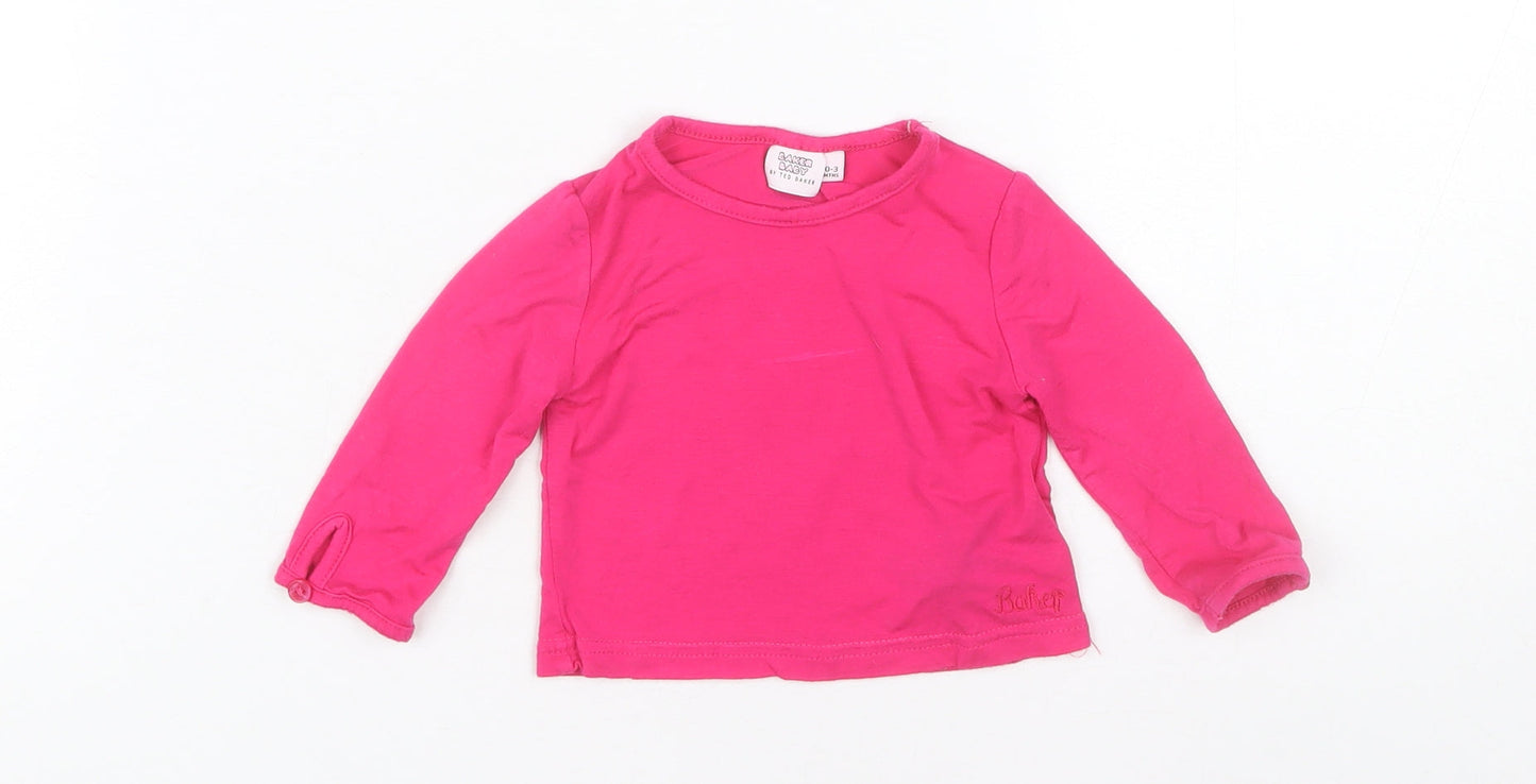 Ted Baker Unisex Baby Pink Long Sleeve T-Shirt 0-3 Months