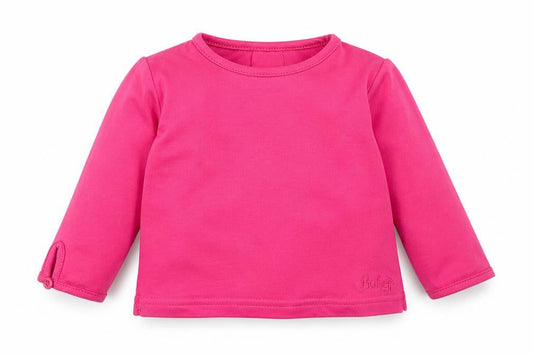 Front view of Ted Baker unisex baby pink long sleeve t-shirt 0-3 months