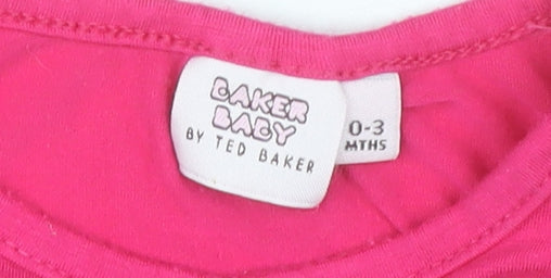 Ted Baker Unisex Baby Pink Long Sleeve T-Shirt 0-3 Months