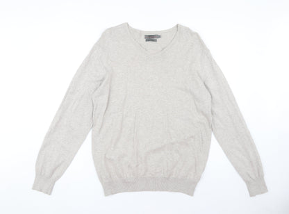 Jeff Banks Men's Beige V-Neck Pullover Jumper M