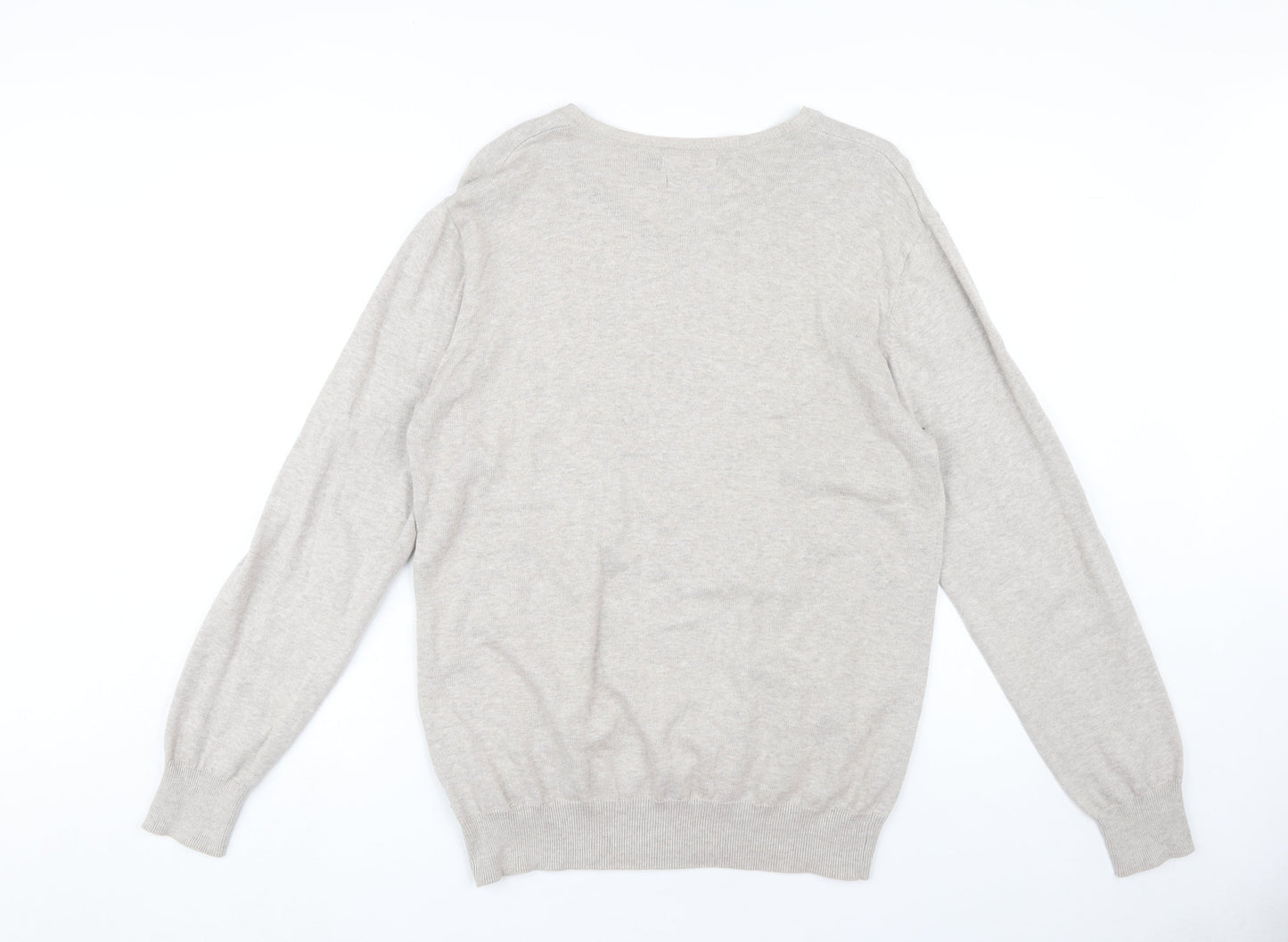 Jeff Banks Men's Beige V-Neck Pullover Jumper M