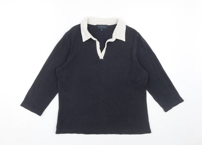 Unisex Adults UK Size M Viyella Blue Basic Polo