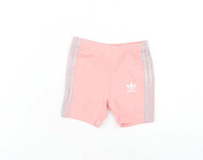 Adidas Unisex Baby Pink Shorts 18-24 Months Elastic Waist