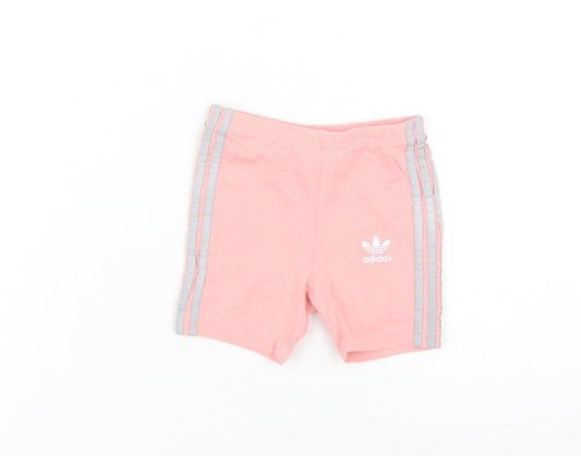 Adidas Unisex Baby Pink Shorts 18-24 Months Elastic Waist