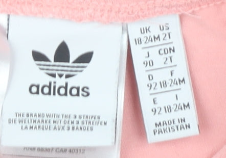 Adidas Unisex Baby Pink Shorts 18-24 Months Elastic Waist