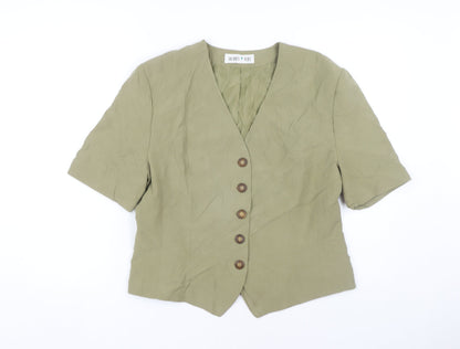 Jacques Vert Women's Green Short Sleeve Blazer Size 14