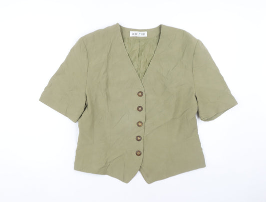Jacques Vert Women's Green Short Sleeve Blazer Size 14