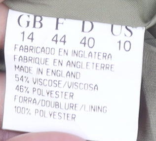 Jacques Vert Women's Green Short Sleeve Blazer Size 14