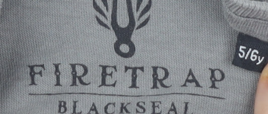 Firetrap Boys Grey Graphic Print T-Shirt 5-6 Years
